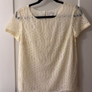 J. Crew Factory Lace Short-Sleeve Blouse